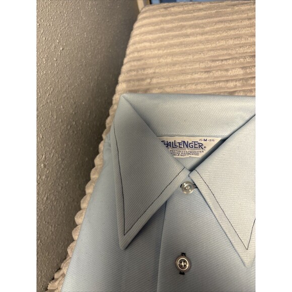 Vintage Challenger Size 15 M 70s Powder Blue Collared Long Sleeve Unused - Picture 2 of 16
